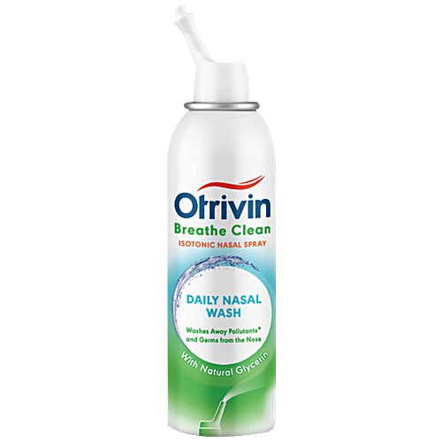 Otrivin Breathe Clean Daily Nasal Wash - With Natural Glycerin, Removes Pollutions From Nose, 100 ml  