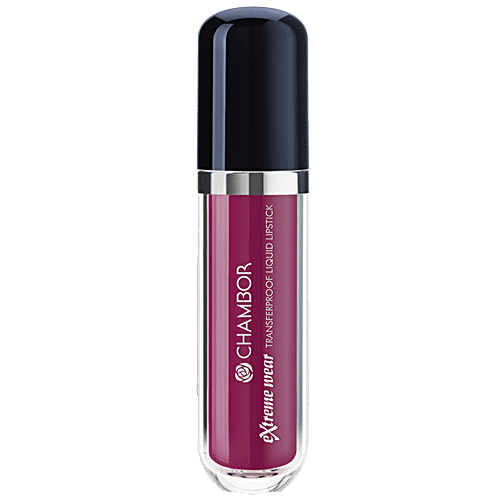 Chambor Extreme Wear Transfer Proof Liquid Lipstick - High Pigmentation, Long Lasting, 6 ml 411 Raisin Rose 