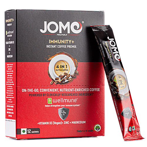 Buy JOMO FOCUZFUELS Immunity+ Instant Coffee Premix 4 In1 Nutricoffee, With Vitamin D3, Zinc