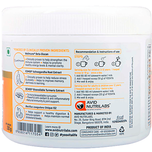 Buy Yosvita Nutrishake Daily Nutrition Supplement, Kesar Badam Flavour, For Immunity