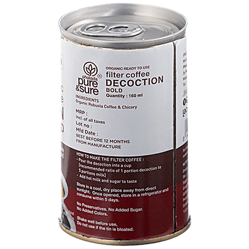 Phalada Pure & Sure Organic Coffee Decoction - Bold, Instant Mix, Authentic Flavours & Taste, 160 ml Pouch