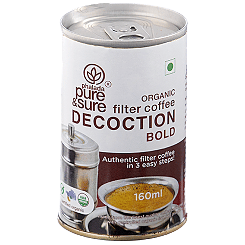 Phalada Pure & Sure Organic Coffee Decoction - Bold, Instant Mix, Authentic Flavours & Taste, 160 ml Pouch