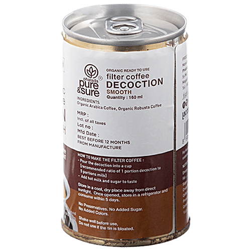 Phalada Pure & Sure Organic Coffee Decoction - Smooth, Instant Mix, Authentic Flavours & Taste, 160 ml Pouch 