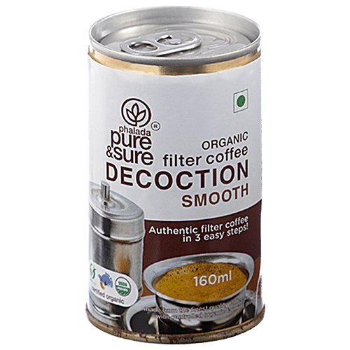 Phalada Pure & Sure Organic Coffee Decoction - Smooth, Instant Mix, Authentic Flavours & Taste, 160 ml Pouch 