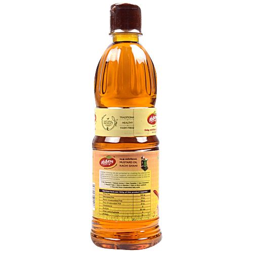 Chithirai Mustard Oil - Kachi Ghani, Pure & Natural, Healthy, For Cooking, 500 ml Bottle 