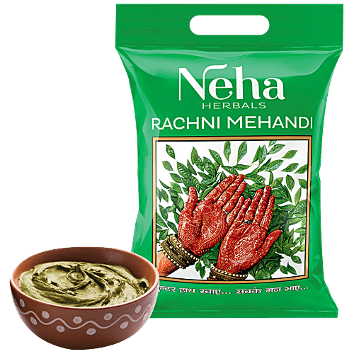 Neha Herbals Rachni Mehandi Powder - Natural Henna, Unadulterated, For Traditional Tattoos, 250 g  