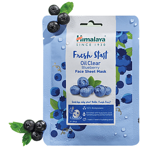 Buy Himalaya Fresh Start Oil Clear Blueberry Face Sheet Mask For Oily