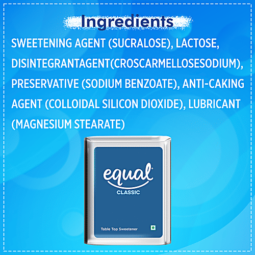 Equal Classic Zero Calorie Sweetener - Sugar Free, Calorie Control, Diabetic Friendly, 10 g (100 Tablets) 