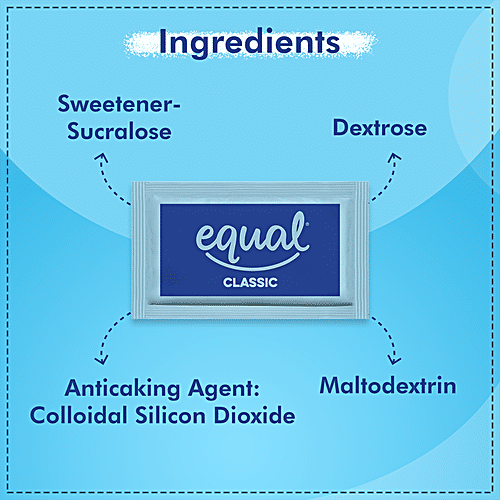 Equal Classic Zero Calorie Sweetener - Sugar Free, Calorie Control, Diabetic Friendly, 37.50 g (50 Sachet x 0.75 g each) 