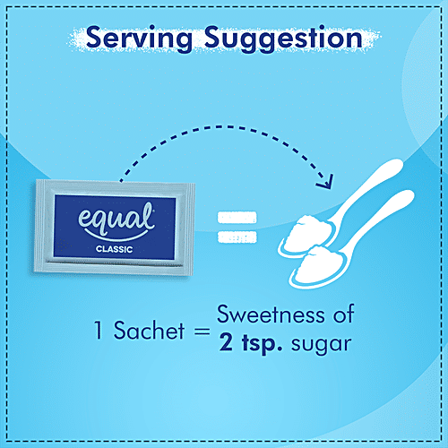 Equal Classic Zero Calorie Sweetener - Sugar Free, Calorie Control, Diabetic Friendly, 37.50 g (50 Sachet x 0.75 g each) 