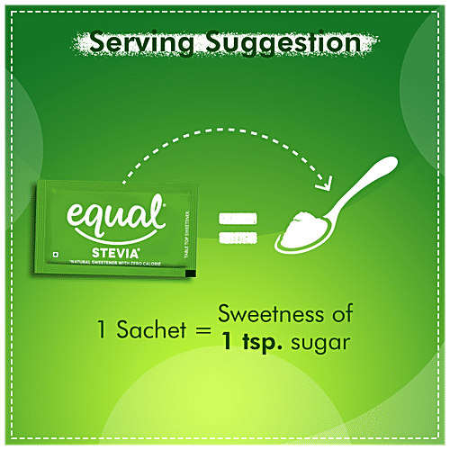 Equal Stevia Natural Sweetener - Sugar Free, Diabetic Friendly, 75 g (100 Sachet x 0.75 g each) 