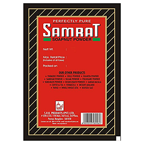 Samrat  Shikakai/Soapnut Powder - Anti-Dandruff Formula, Makes Hair Soft, Smooth & Shiny, 250 g Pouch 