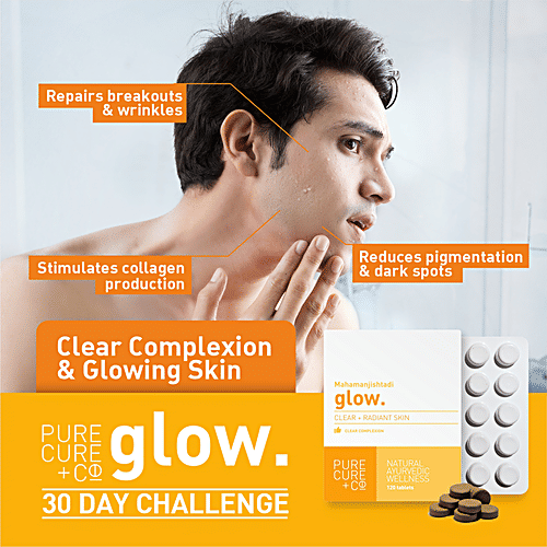 Buy PURECURE+CO Glow Tablets Natural Ayurvedic Wellness, For Clear