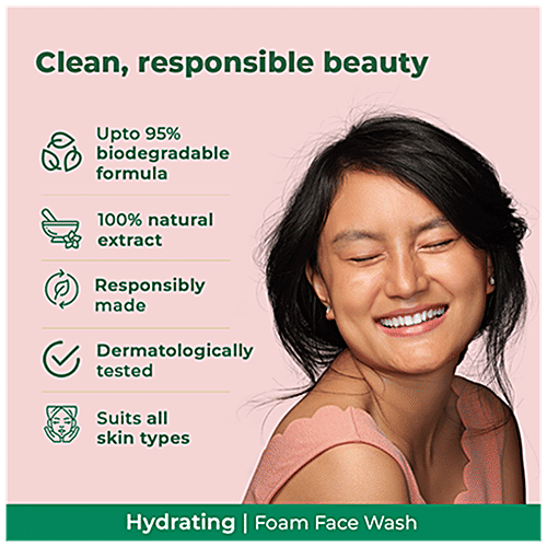 Palmolive Hydrating Foam Facewash - Unique Blend Of Multani Mitti & Lavender Essential Oil, Suits All Skin Types, 100 ml  