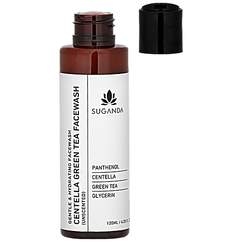 Suganda Centella Green Tea Facewash - Unscented, Gentle & Refreshing, For All Skin Types, 120 ml  