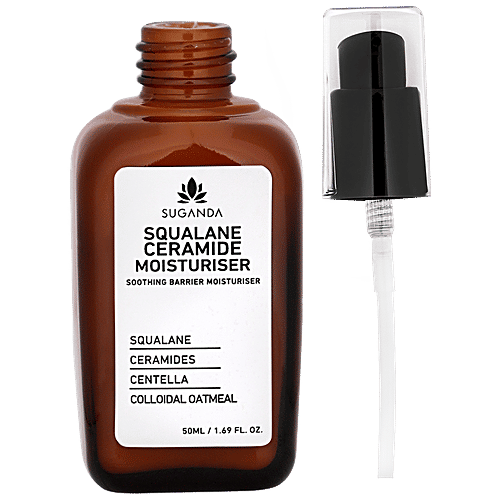 Suganda Squalane Ceramide Moisturiser - Soothing Barrier, Colloidal Oatmeal, For Normal Skin, 50 ml  