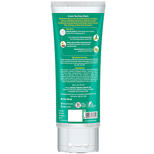 Iba Advanced Activs Face Wash - Crystal Clear Green Tea With Salicylic Acid, Acne Control, For Oily Skin, 100 ml  