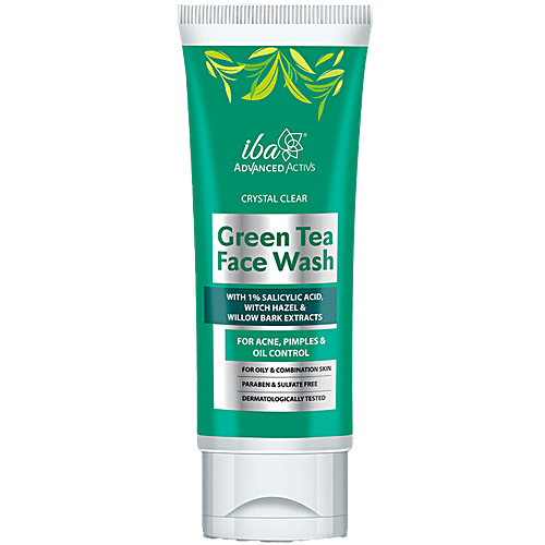 Iba Advanced Activs Face Wash - Crystal Clear Green Tea With Salicylic Acid, Acne Control, For Oily Skin, 100 ml  
