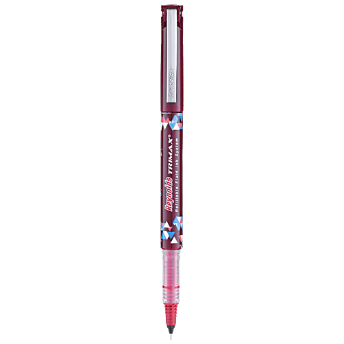 Reynolds Trimax Roller Pen - Refillable, Water Proof, Fluid Ink System, For Smooth Writing, Red, 1 pc  Smooth Writing
 Waterproof Ink