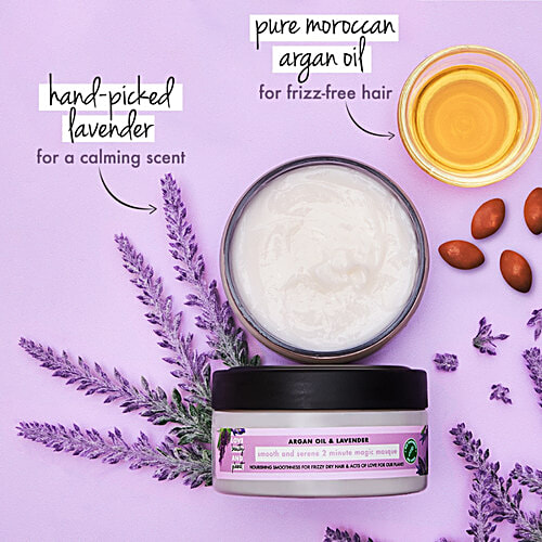 Love Beauty & Planet Argan Oil & Lavender Hair Masque - 2 Minutes Magic, Nourishing & Smoothing, For Frizzy Hair, 200 ml