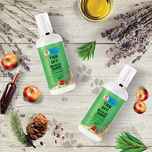 Papa Pawsome Tick Off Waterless Shampoo - Cruelty Free, Natural Formulation, Prevents Ticks & Fleas, For Dogs, 200 ml