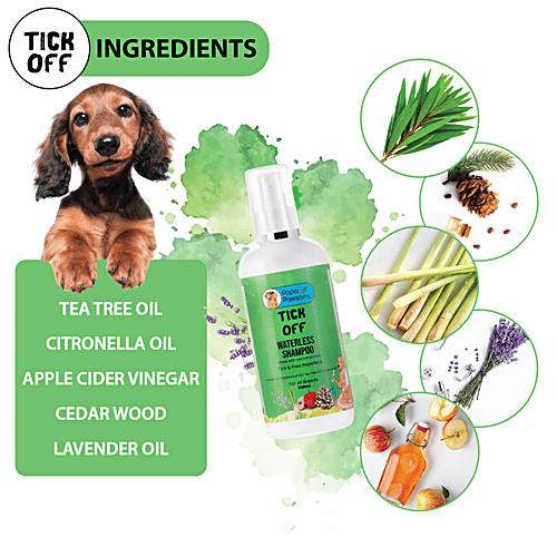 Papa Pawsome Tick Off Waterless Shampoo - Cruelty Free, Natural Formulation, Prevents Ticks & Fleas, For Dogs, 200 ml
