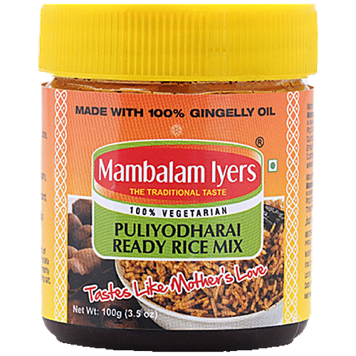 Mambalam Iyers Puliyodharai Rice Mix - Enhances Flavour, 100 g Bottle 
