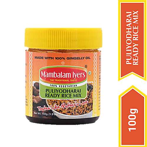 Mambalam Iyers Puliyodharai Rice Mix - Enhances Flavour, 100 g Bottle 