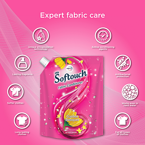 Wipro Softouch After Wash Fabric Conditioner - Garden Bouquet, 2 L  With unbeatable fragrance & comfort
