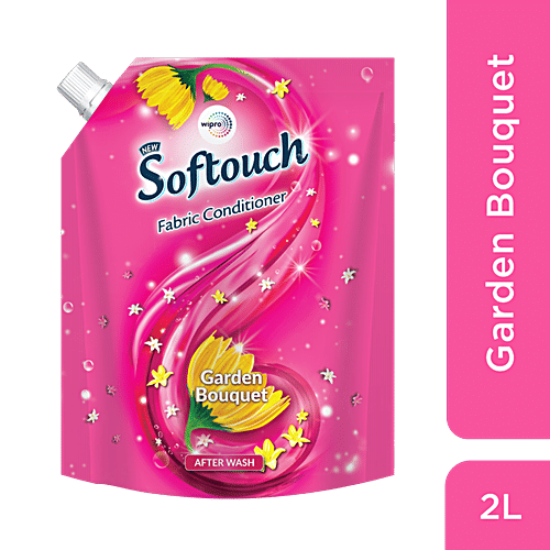 Wipro Softouch After Wash Fabric Conditioner - Garden Bouquet, 2 L  With unbeatable fragrance & comfort