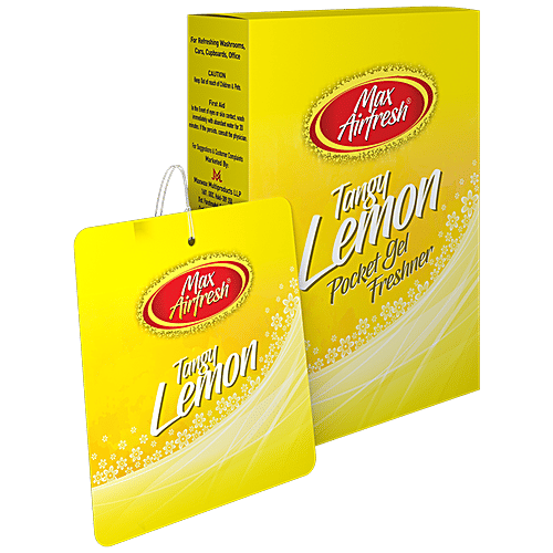 Max Airfresh Pocket Gel Freshener - Tangy Lemon, Long Lasting Fragrance, Removes Odours, 10 g (Pack of 6)