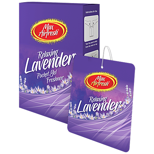 Max Airfresh Pocket Gel Freshener - Relaxing Lavender, Long Lasting Fragrance, Removes Odours, 10 g (Pack of 6)