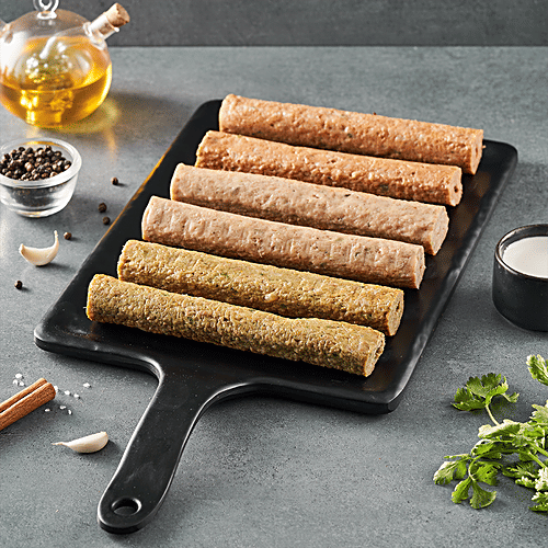 fresho! Fresho Hot Kabab Plater (Pudina 2pcs-167g , Reshmi2pcs -167g  & Punjabi seekh Kabab2pcs-167g), 480 g Vacuum Packed 