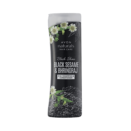 Avon Naturals 2-In-1 Shampoo & Conditioner - Black Sesame & Bhringraj, 180 ml  