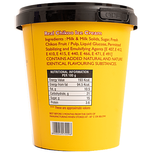 Froops Real Chikoo Ice Cream - Rich, Creamy & Fresh, Frozen Dessert, 500 ml  