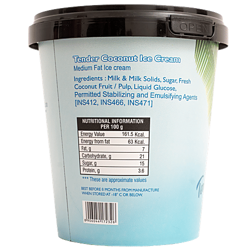 Froops Tender Coconut Ice Cream - Rich, Creamy & Fresh, Frozen Dessert, 500 ml  