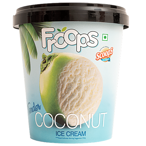 Froops Tender Coconut Ice Cream - Rich, Creamy & Fresh, Frozen Dessert, 500 ml  