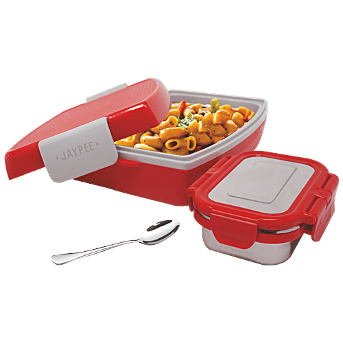 Buy Jaypee Dure Stainless Steel Lunch Box Durable, Red Online at Best