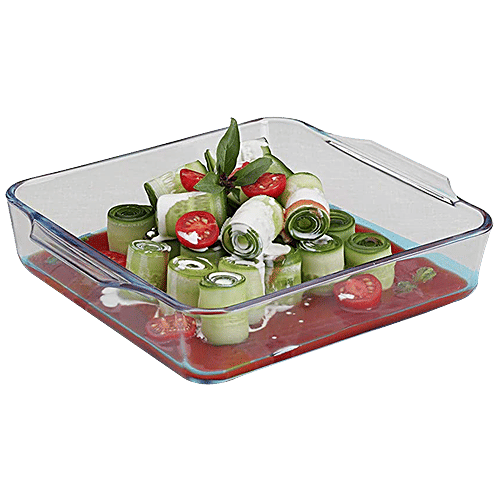 Signoraware Bake N Serve Square Bakeware & Oven Safe Glass Dish - Clear, 500 ml  