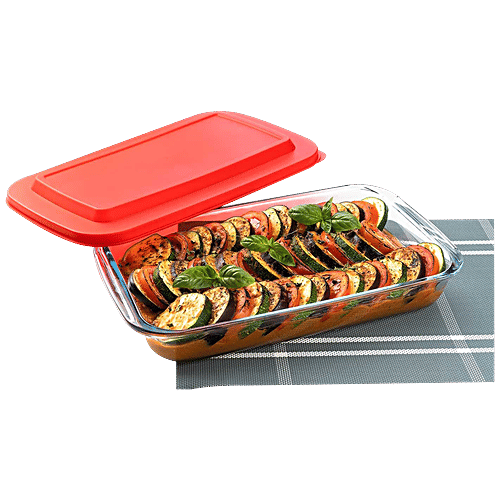 Buy Signoraware Bake N Serve Rectangle Dish Bakeware & Oven Safe Glass With Plastic Lid Clear