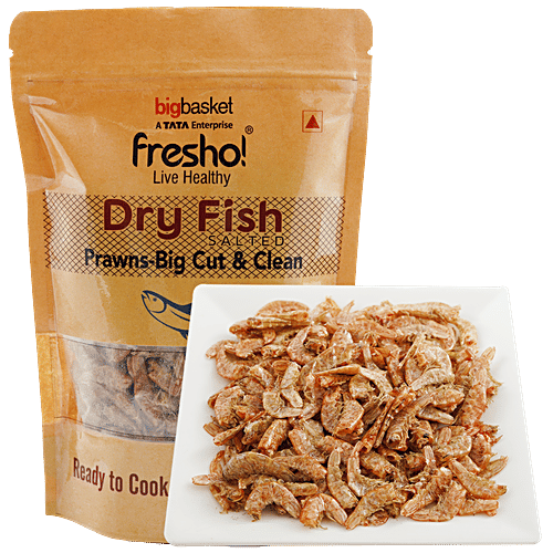 fresho! Dry Fish Prawns-Big, Cleaned & Cut, 80 g  