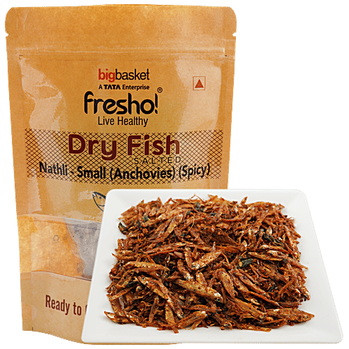 fresho! Dry Fish Nathli/Anchovies-Small, Spicy, 80 g