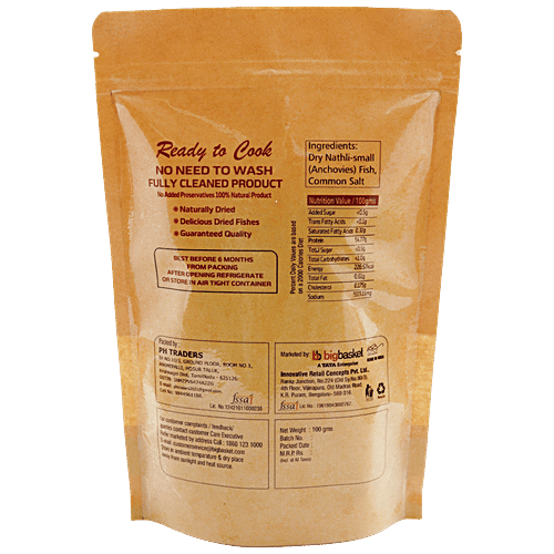 fresho! Dry Fish Nathli/Anchovies-Big, Salted, Without Head, 80 g