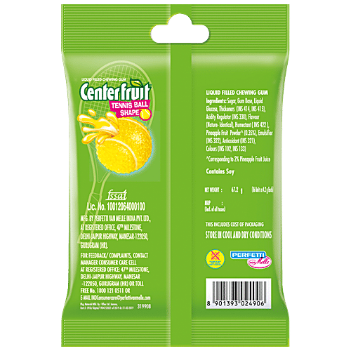 Buy Center Fruit Liquid Filled Chewing Gum Pineapple Flavour, Tennis