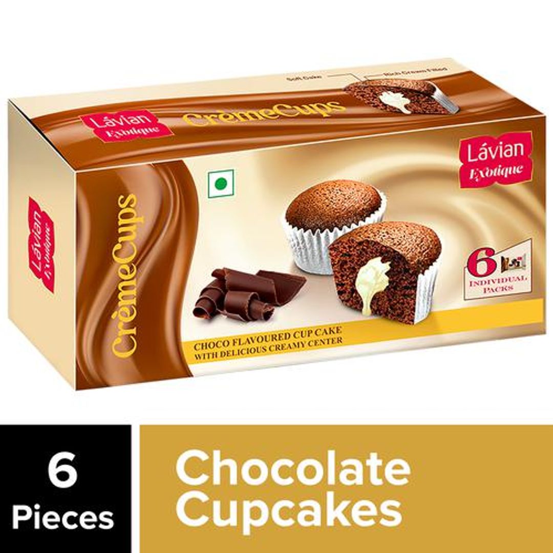 Lavian Exotique CrÃƒÂ¨me Cups - Chocolate Flavoured Cup Cake, With Delicious Creamy Center, 120 g (6 packs)