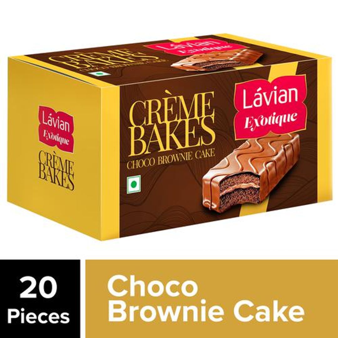 Lavian Exotique CrÃ¨me Bakes - Choco Brownie Cake, Yummy Snack, Rich Flavour & Taste, 360 g Box