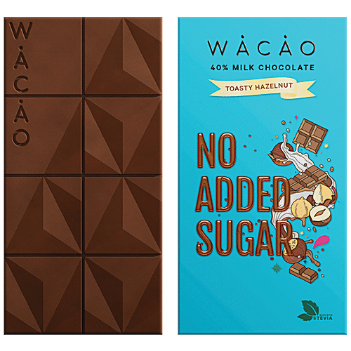 WACAO Toasty Hazelnut 40% Milk Chocolate Bar - Vegan, Gluten-Free, No Added Sugar, 40 g  