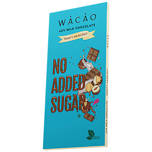 WACAO Toasty Hazelnut 40% Milk Chocolate Bar - Vegan, Gluten-Free, No Added Sugar, 40 g  