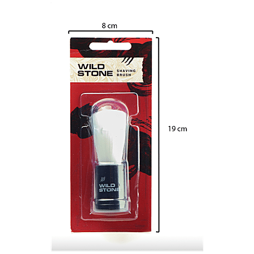 Wild Stone Shaving Brush - With Extra Long Bristles, Skin-Friendly, Helps Soften Beards, 50 g  