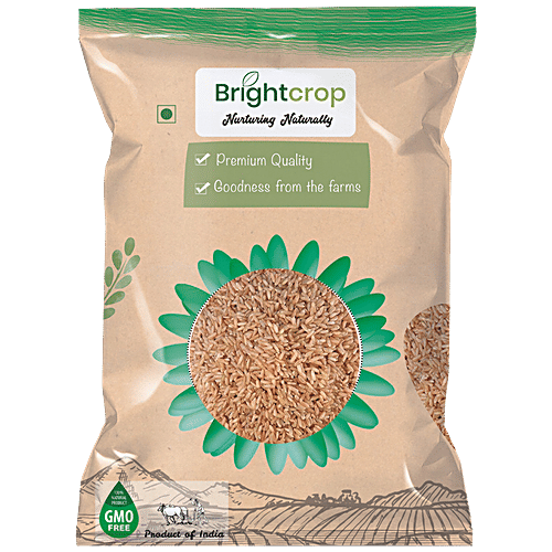 Brightcrop Sona Masoori Brown Rice - Rich In Aroma & Fibre, 1 kg  